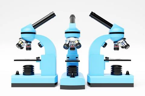 Realistic 3d microscope, laboratory equipment. Microscope for laboratory rese 스톡 일러스트