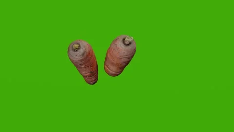 Realistic 3D model of a carrot rotates on a green screen Stock Footage 279063869