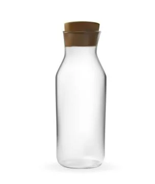 Realistic 3D model of Glass bottle with lid. Vector Illustration Illustrazione stock