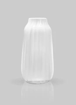 Realistic 3D model of vase white color on gray background.  Illustration. Stock Illustration