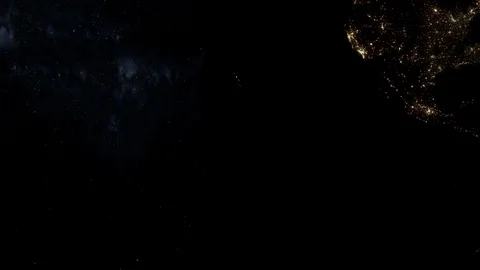 Realistic 3D Night Dark Earth Stock Footage 127384525
