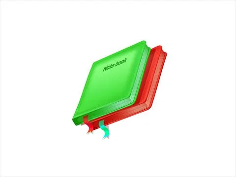 Realistic 3D notebook vector with elegant ribbon bookmark for stationery bran Stock Illustration