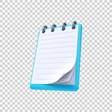Realistic 3d notepad in cartoon style Stock Illustration