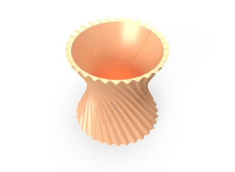 Realistic 3D orange coloured Vase 3D Model