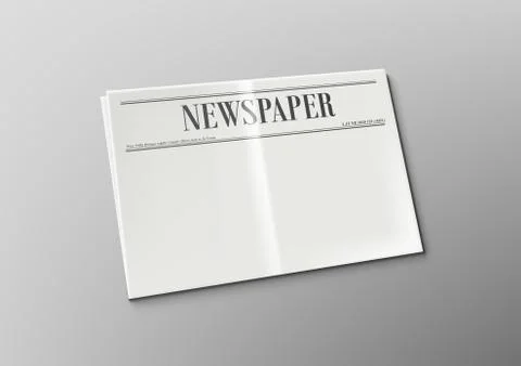 Realistic 3D Perspective Blank Clear Opened Newspaper Mock Up イラスト素材