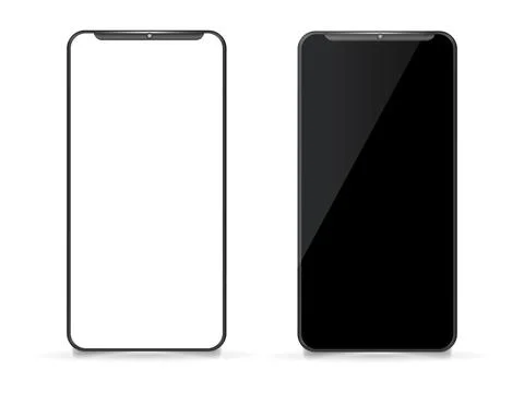 Realistic 3d phone mockups vector Stock Illustration