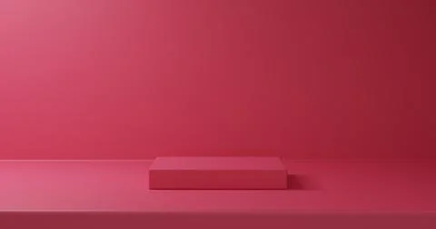 Realistic 3D pink round corner cube pedestal or stand podium 8K JPEG Illustrazione stock