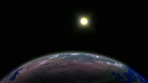 Realistic 3d planet with sun 库存影片 162059831