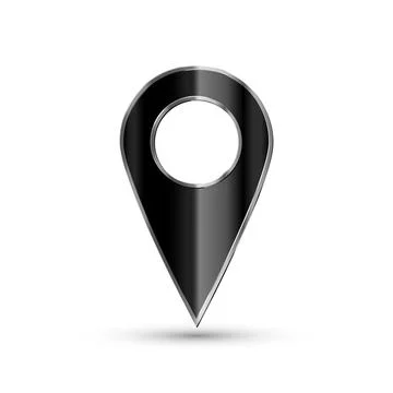 Realistic 3d pointer of map. Black map marker icon in vector. Vector illustra Stock-Illustration