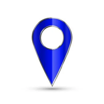 Realistic 3d pointer of map. Blue map marker icon in vector. Vector illustrat Illustrazione stock