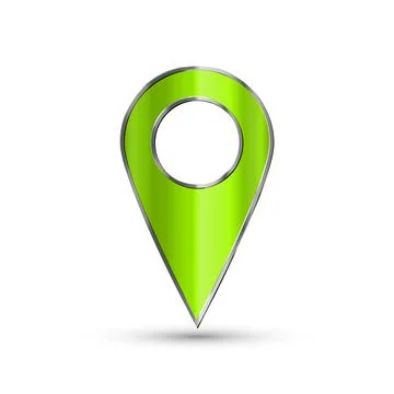 Realistic 3d pointer of map. Green map marker icon in vector. Vector illustra Stock Illustration
