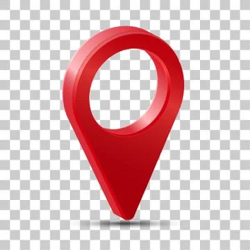 Realistic 3d pointer of map. Red map marker icon in vector. Stock Illustration