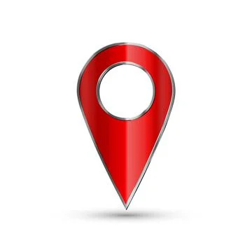 Realistic 3d pointer of map. Red map marker icon in vector. Vector illustrati Stock Illustration