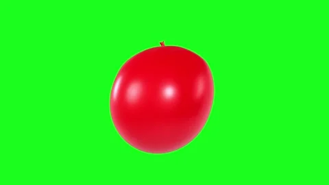 Realistic 3D red apple spinning against a bright green background Stock-Footage 287986080