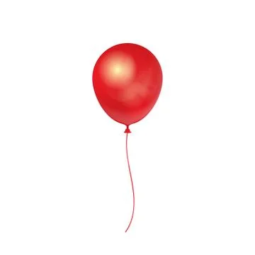 Realistic 3D Red Ballon isolated on white background. Vector illustration. Stock Illustration