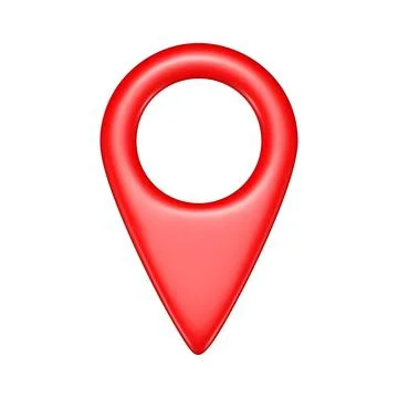 Realistic 3d red geolocation map pin icon front view vector illustration Stock Illustration