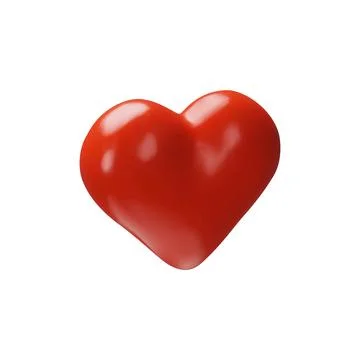 Realistic 3d red heart Stock Illustration
