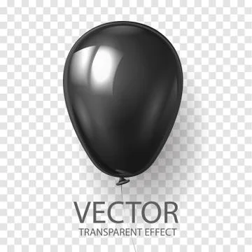 Realistic 3D render Black balloon vector stock illustration isolated on Stock Illustration
