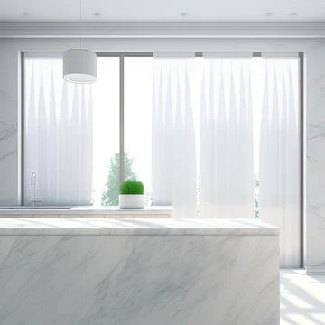 Realistic 3D render close up blank empty space countertop in