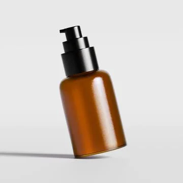 Realistic 3D render Cosmetic bottle brown color with isolated on background  Stock Illustration