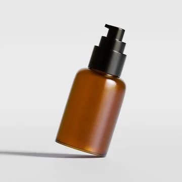 Realistic 3D render Cosmetic bottle brown color with isolated on background  Illustrazione stock