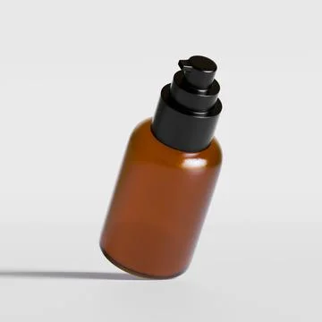 Realistic 3D render Cosmetic bottle brown color with isolated on background  Иллюстрация