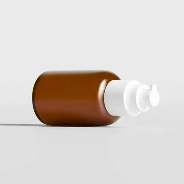Realistic 3D render Cosmetic bottle brown color with isolated on background  Illustrazione stock