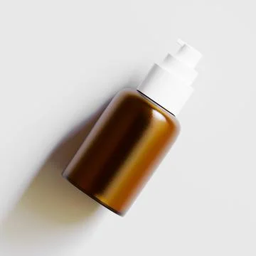Realistic 3D render Cosmetic bottle brown color with isolated on background  Illustrazione stock
