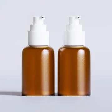 Realistic 3D render Cosmetic bottle brown color with isolated on background  Illustrazione stock