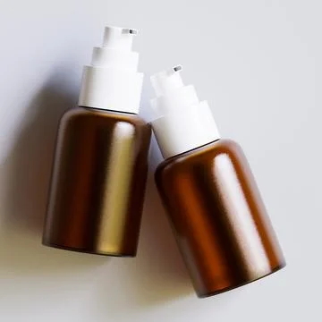 Realistic 3D render Cosmetic bottle brown color with isolated on background  Stock Illustration