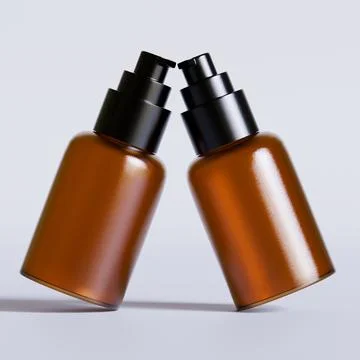 Realistic 3D render Cosmetic bottle brown color with isolated on background  Stock-Illustration