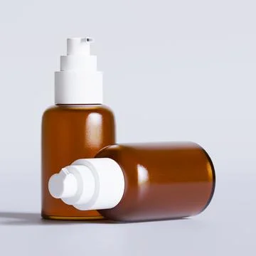 Realistic 3D render Cosmetic bottle brown color with isolated on background  Иллюстрация