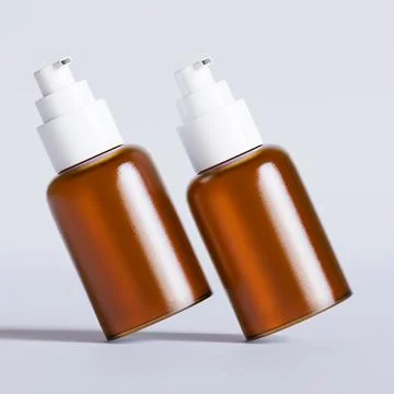 Realistic 3D render Cosmetic bottle brown color with isolated on background  Illustrazione stock