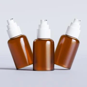 Realistic 3D render Cosmetic bottle brown color with isolated on background  Stock-Illustration