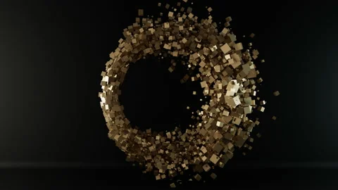 Realistic 3d render of golden particles Video stock 239845421