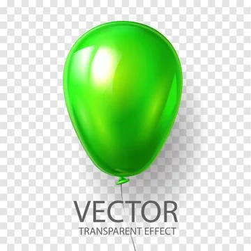 Realistic 3D render green balloon vector stock illustration isolated on Illustrazione stock