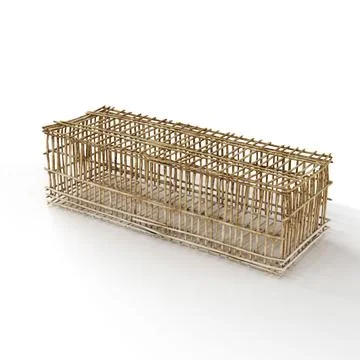 Realistic 3D render of a long, wooden crate Stock Illustration