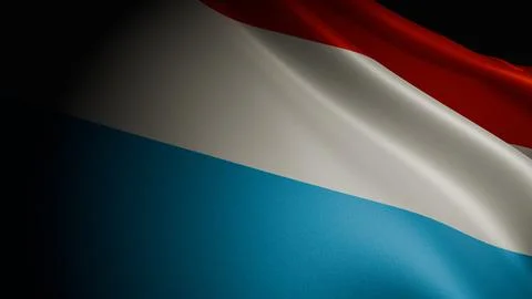 Realistic 3D render of the Luxembourgian flag waving Stock Photos