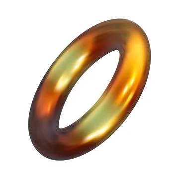 Realistic 3d render metallic color gradient geometric shapes objects elements Illustrazione stock