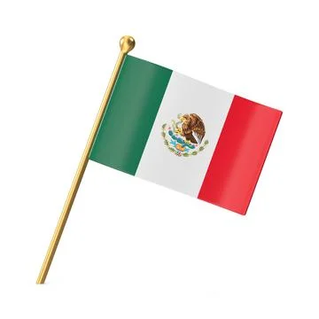 Realistic 3D Render of Mexico's National Flag Stock Illustration