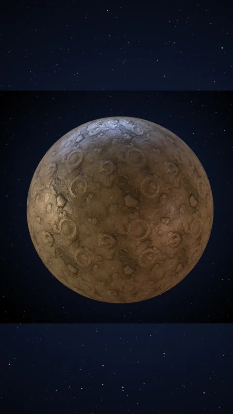 Realistic 3D Render Of The Moon Surface Vertical Stock Footage 332986992