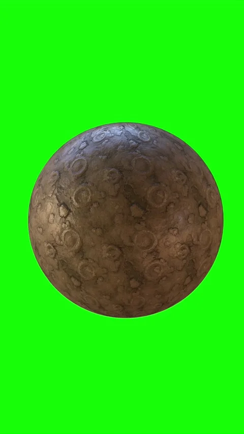 Realistic 3D Render Of The Moon Surface Vertical Green Screen Video stock 332986993
