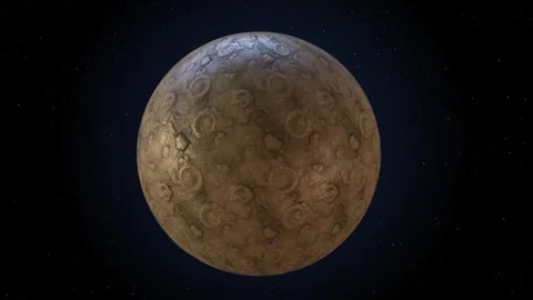 Realistic 3D Render Of The Moon Surface With Craters In Deep Space Stars Video stock 332987013