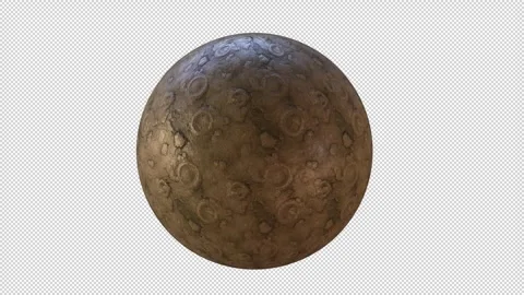 Realistic 3D Render Of The Moon Surface Alpha Channel Stock Footage 332987088
