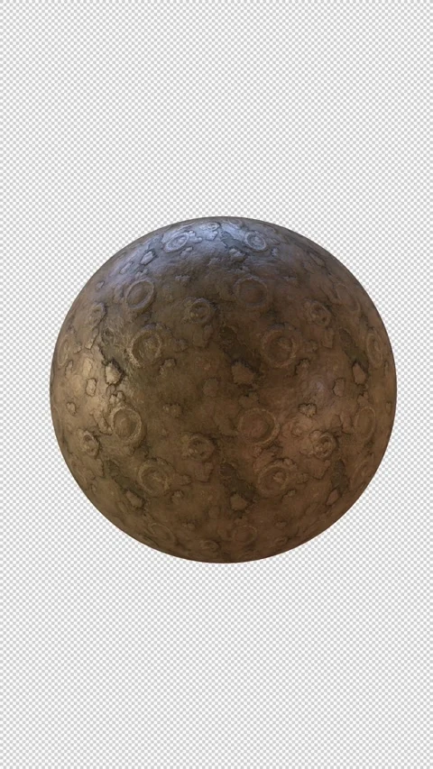 Realistic 3D Render Of The Moon Surface Vertical Alpha Channel Stock Footage 332987097