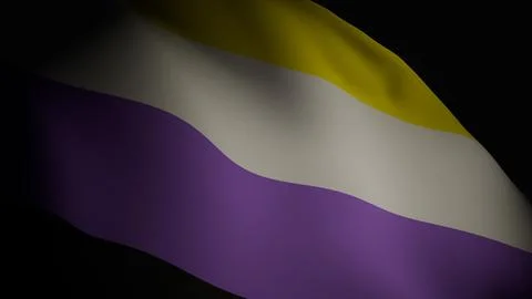 Realistic 3D render of the nonbinary pride flag Stock Photos