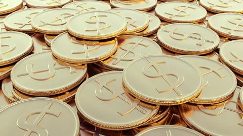 Realistic 3D Render of Pile of Coins. Business and finance growth bacground. 스톡 일러스트