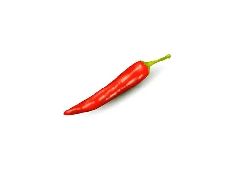 Realistic 3D render of red chili pepper with high detail and shading isolated Ilustración de archivo