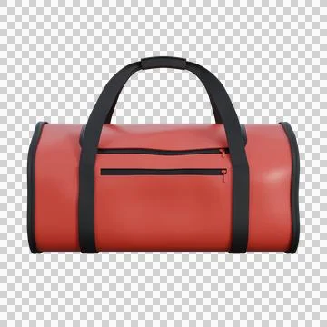 A realistic 3D render of a red gym bag with smooth fabric texture Illustration