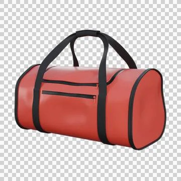 A realistic 3D render of a red gym bag with smooth fabric texture Stock Illustration